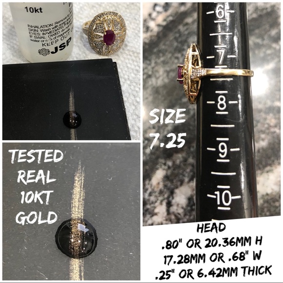 🌟SOLD!🌟10KT Gold Ruby & Diamond Art Deco Ring - Picture 7 of 7